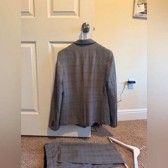 Like new Womens Banana Republic double breasted plaid Suit SET Pants Jacket 2 4 - Picture 6 of 15
